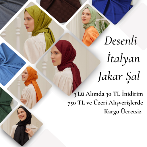 Desenli Jakar Şal 3 Adet 825 TL Yerine 795 TL